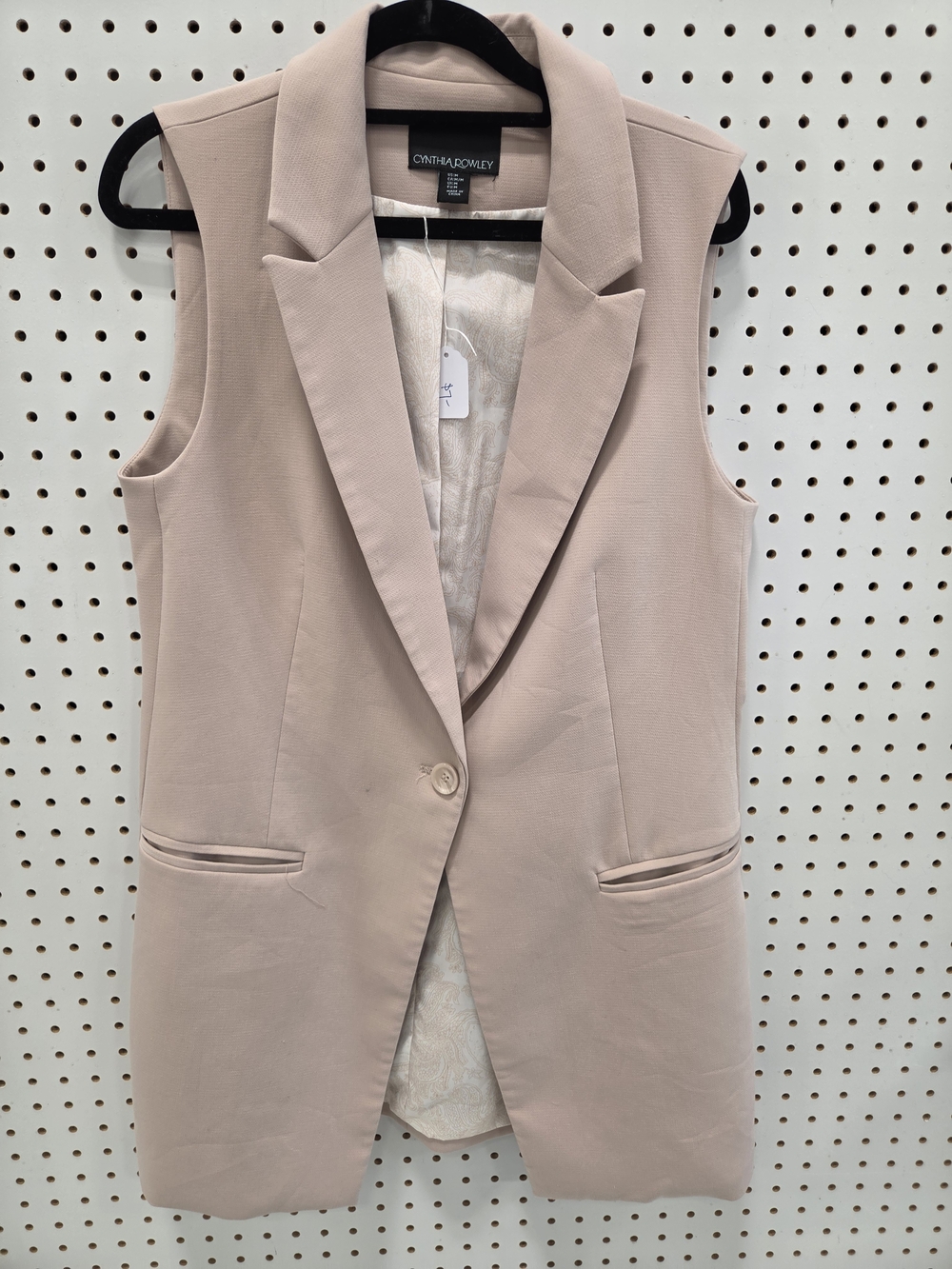 Cynthia Rowley Sleeveless Blazer Vest in Light Blush
